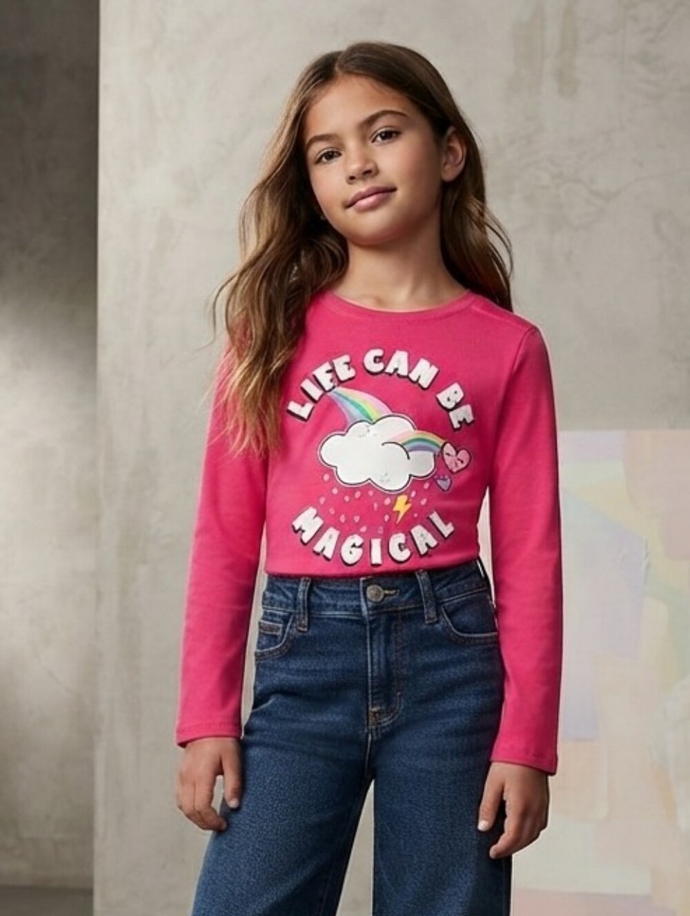 Garanimals Hot Pink 'Life Can Be Magical' Long Sleeve Tee